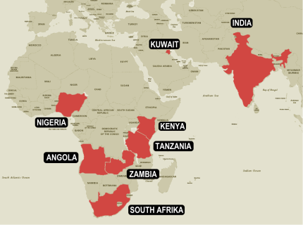 Sarvesh Engineering Presence in the Countries