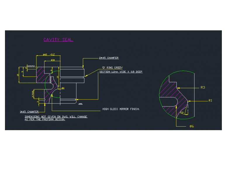 CAVITY SEAL FOR HOT RUNNER MOLD